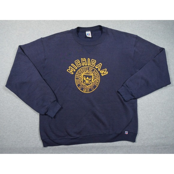 Russell Athletic Other - Vintage University of Michigan Sweatshirt Mens Large Blue 80s Crewneck Russell